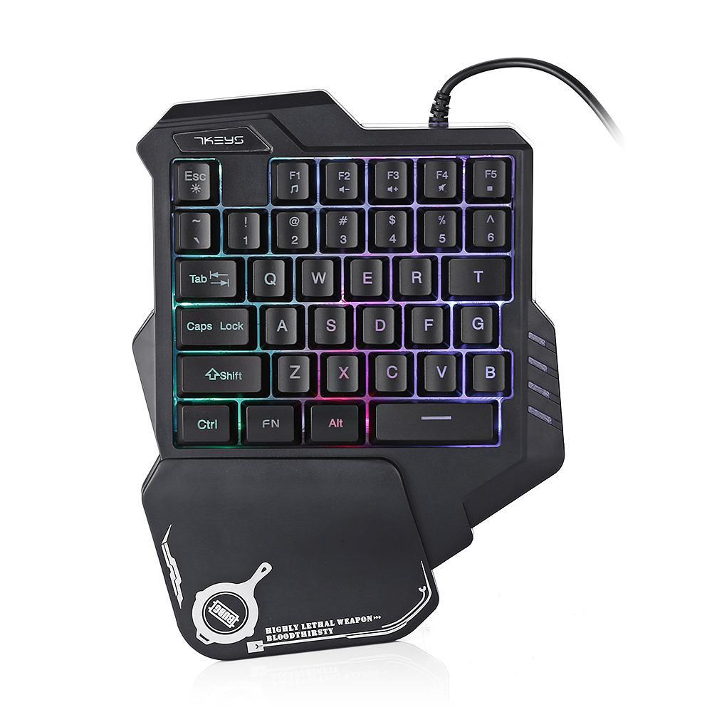 Jednoręczna mechaniczna klawiatura do gier z podświetleniem RGB Przenośna mini klawiatura do gier Kontroler do gier