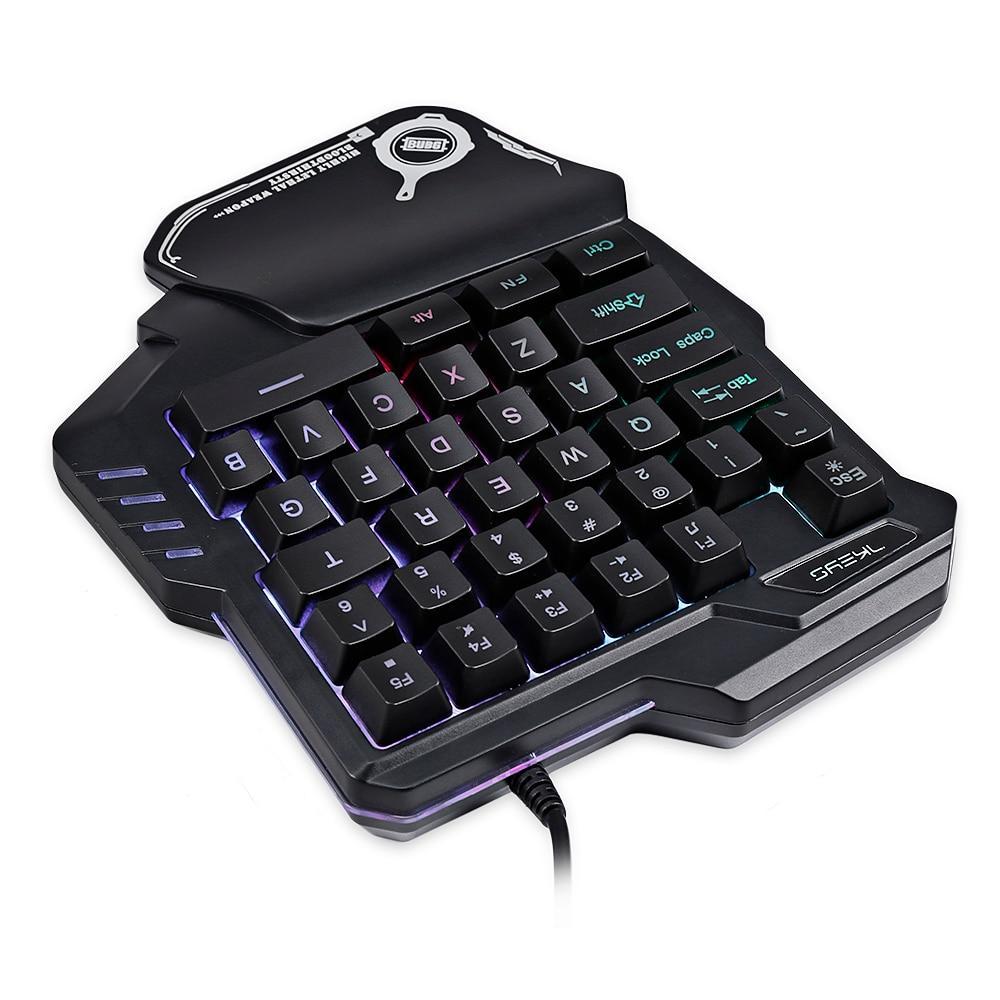 Jednoręczna mechaniczna klawiatura do gier z podświetleniem RGB Przenośna mini klawiatura do gier Kontroler do gier