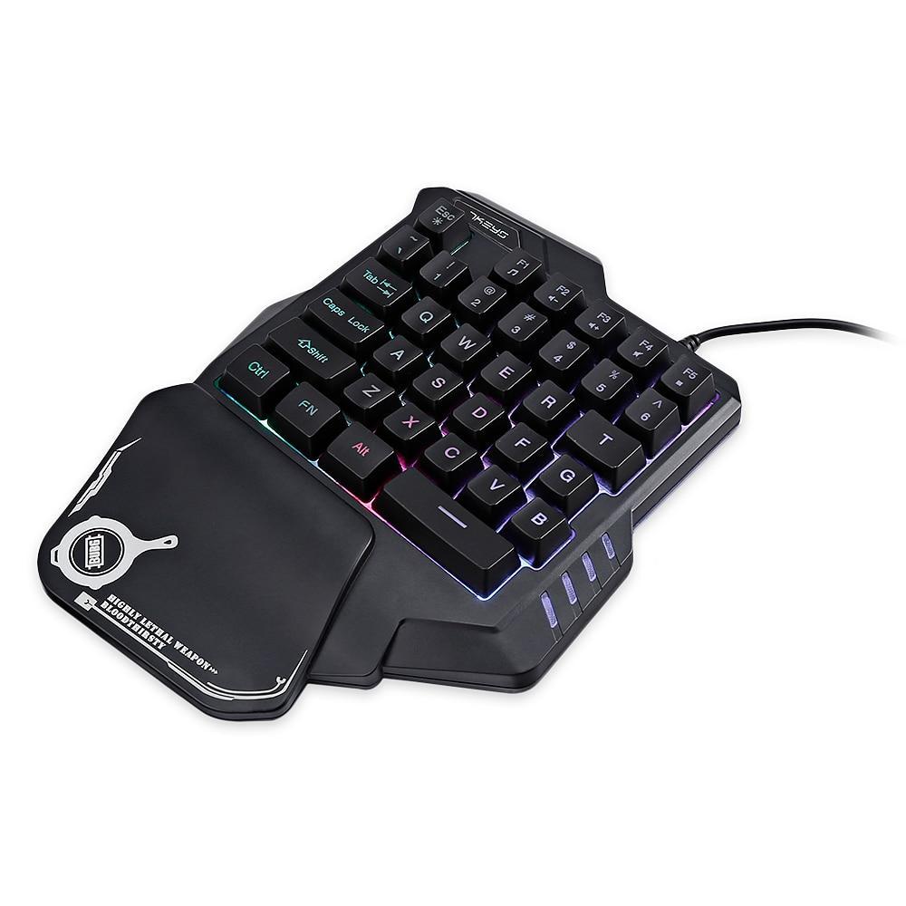 Jednoręczna mechaniczna klawiatura do gier z podświetleniem RGB Przenośna mini klawiatura do gier Kontroler do gier