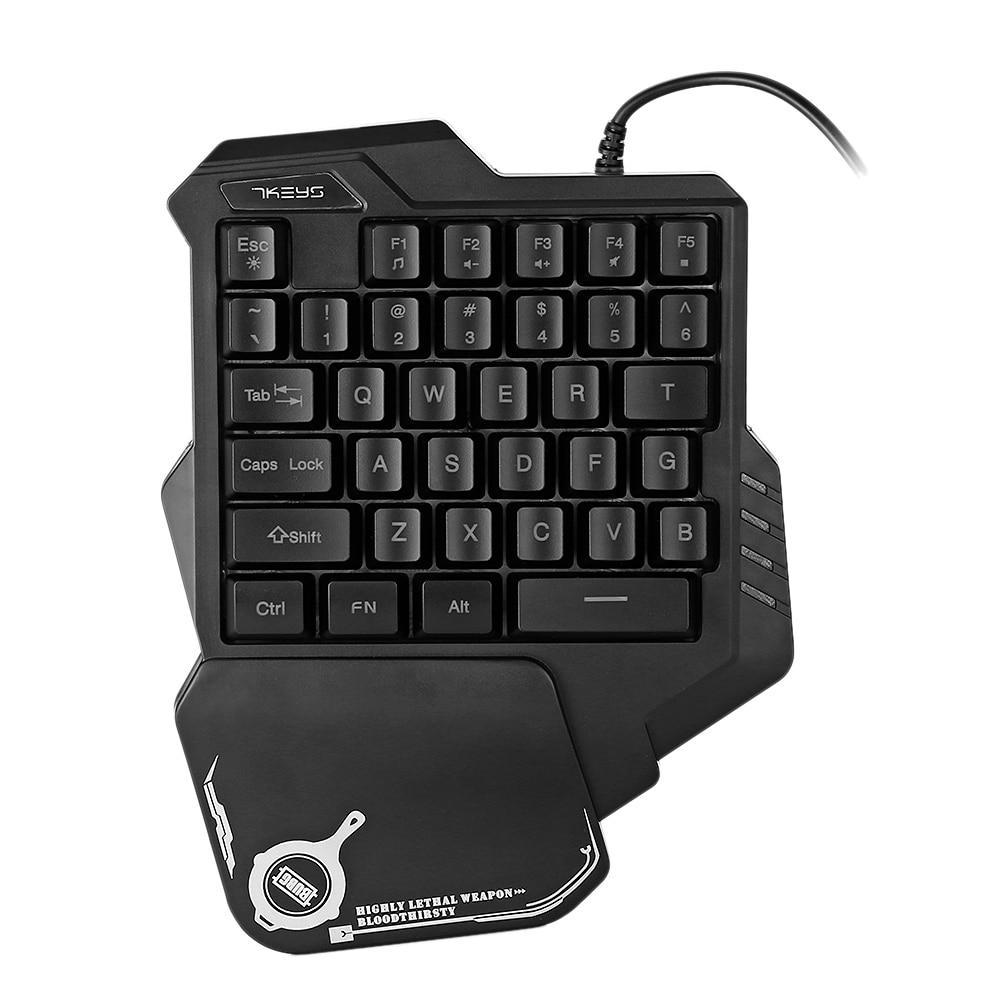 Jednoręczna mechaniczna klawiatura do gier z podświetleniem RGB Przenośna mini klawiatura do gier Kontroler do gier