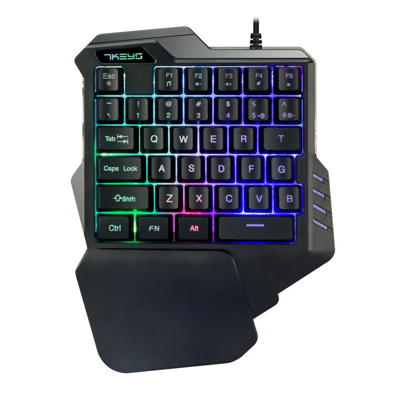 Jednoręczna mechaniczna klawiatura do gier z podświetleniem RGB Przenośna mini klawiatura do gier Kontroler do gier
