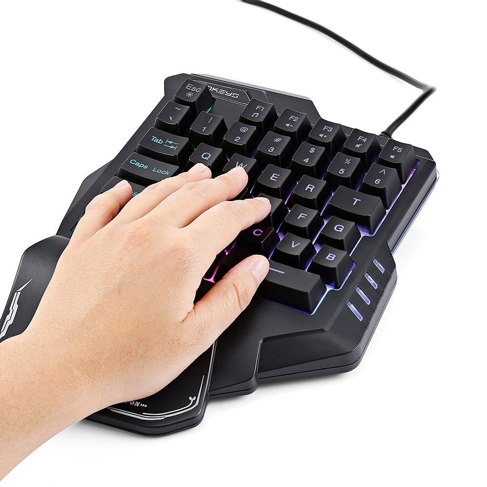 Jednoręczna mechaniczna klawiatura do gier z podświetleniem RGB Przenośna mini klawiatura do gier Kontroler do gier
